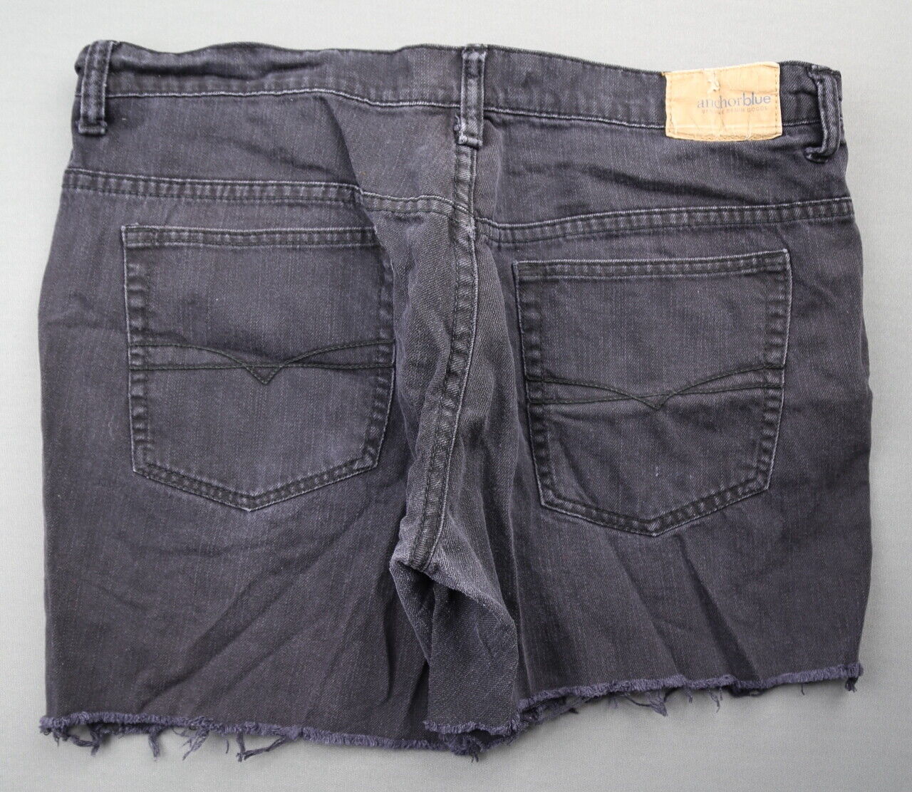 Men's Anchor Blue Cut Off Jean Shorts Loose Black… - image 7