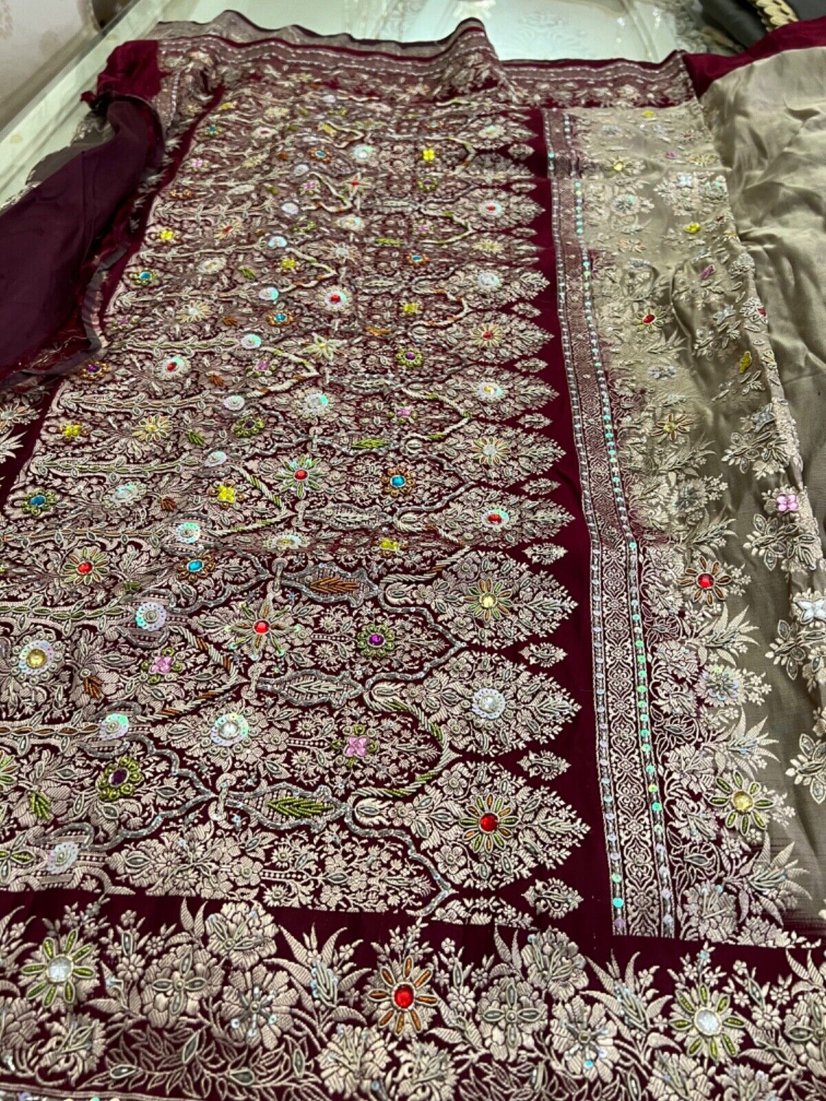 indian saree handmade beaded - image 3