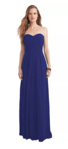 Bill Levkoff Blue Formal Party Long Strapless Dres