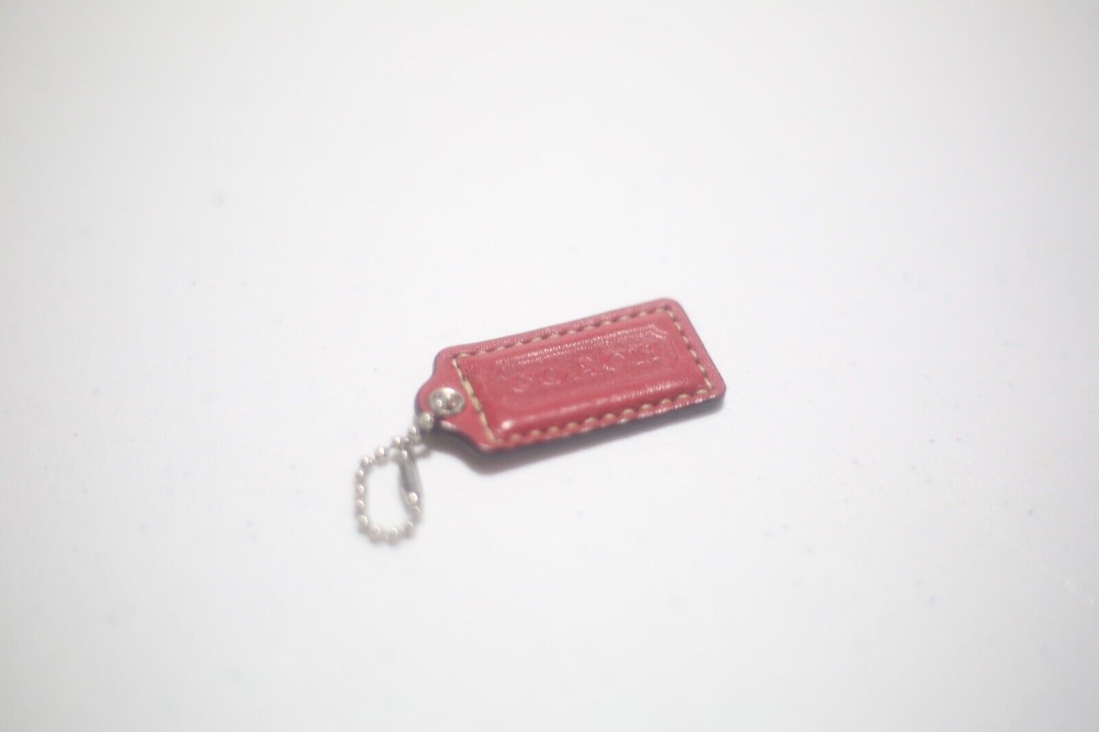 COACH Red Fob Charm Keychain Hang Tag 2" x 1" Inc… - image 2