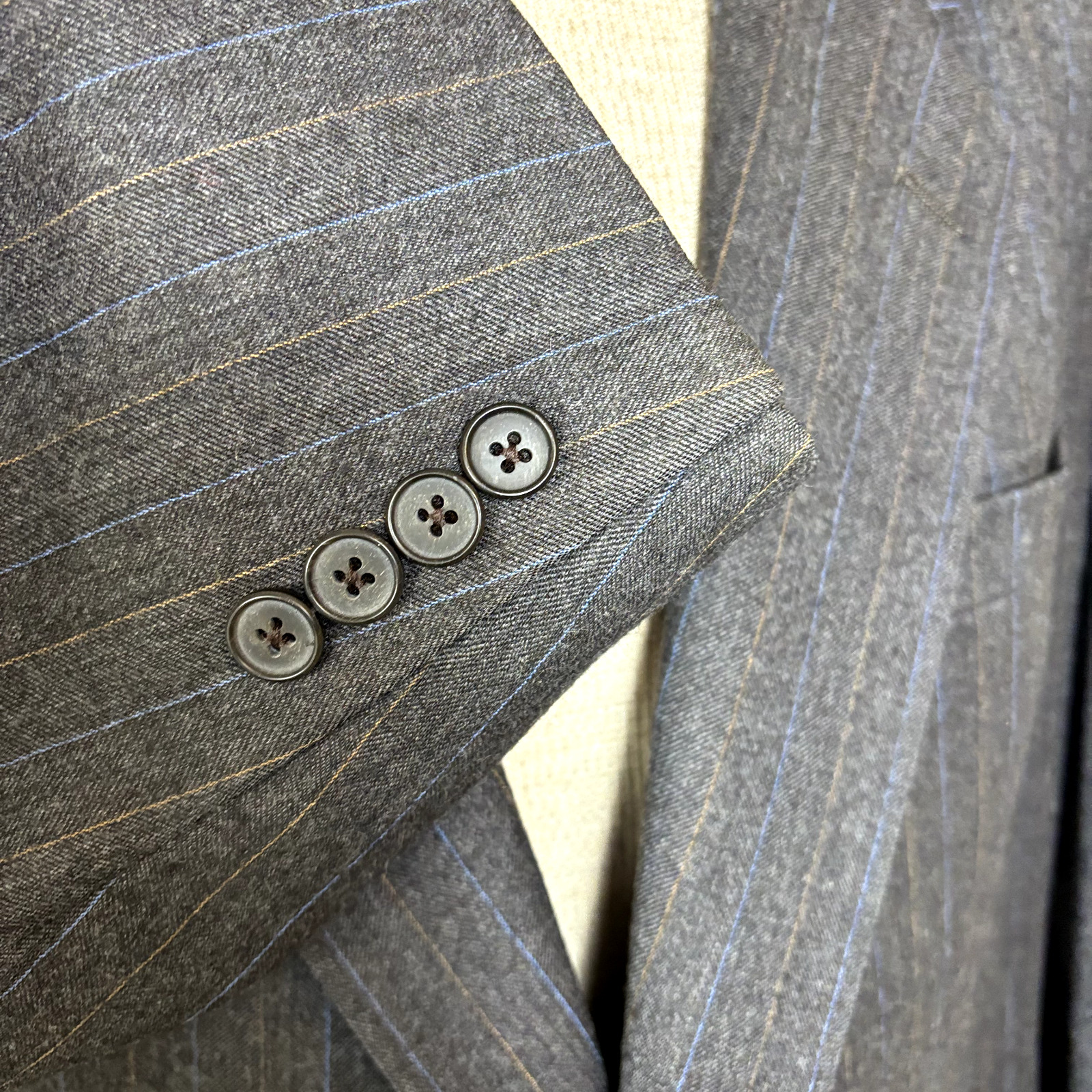 Christian Dior Sz 42R Men's Gray Striped Blazer P… - image 6