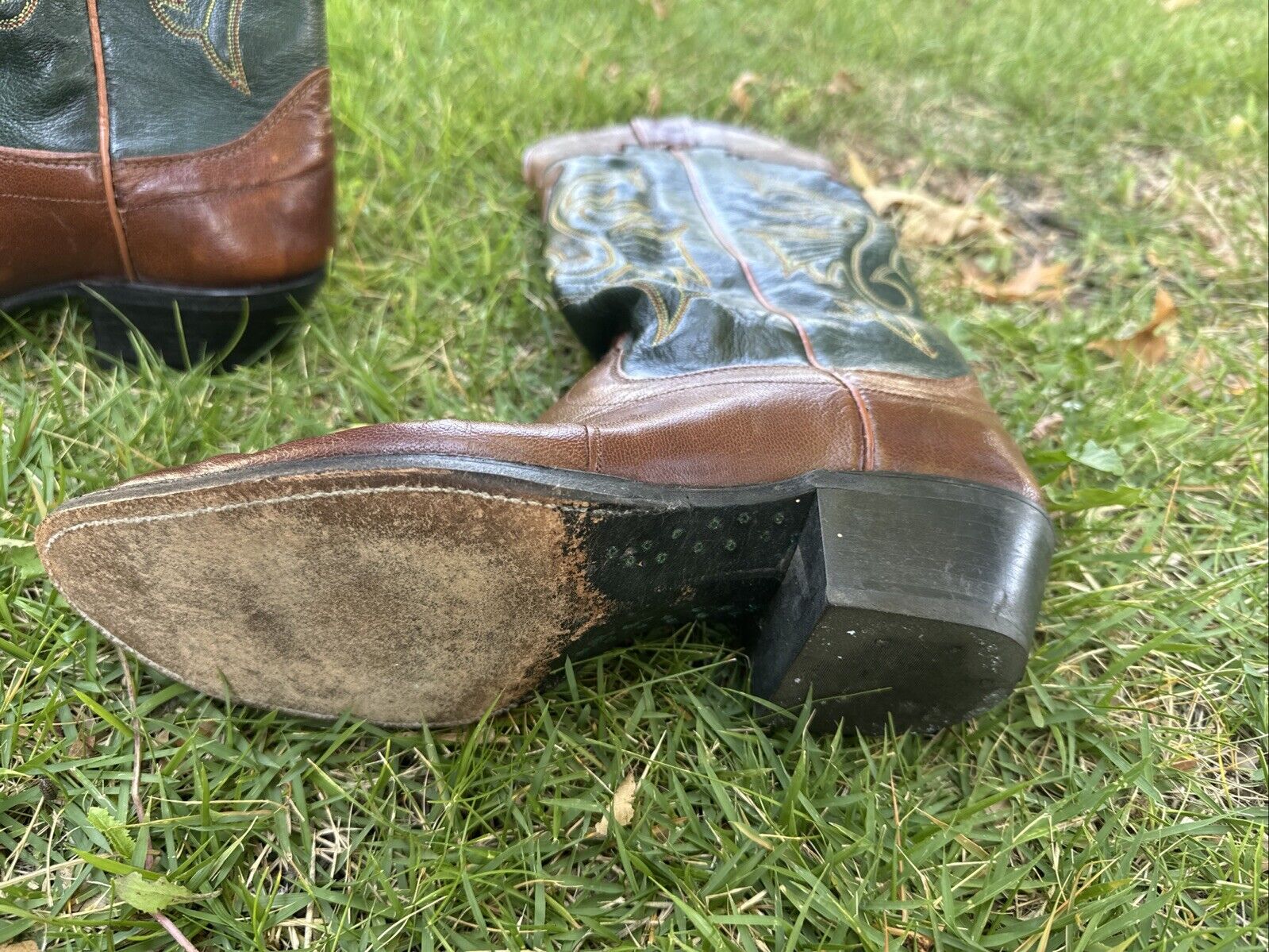 Vintage Olathe Western Cowboy Boots Leather Men’s… - image 4