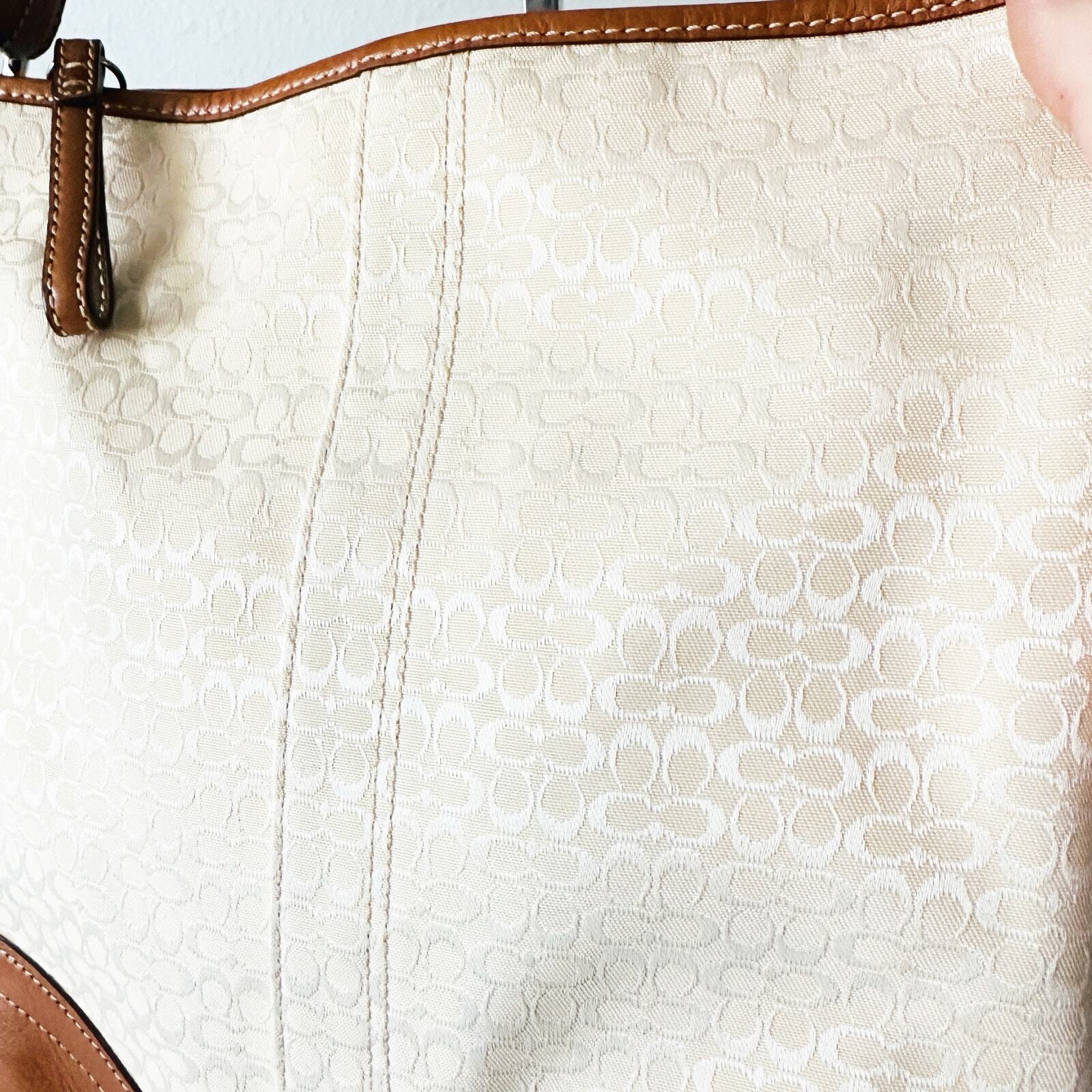 Coach Convertible Cream/White Signature Jacquard … - image 2