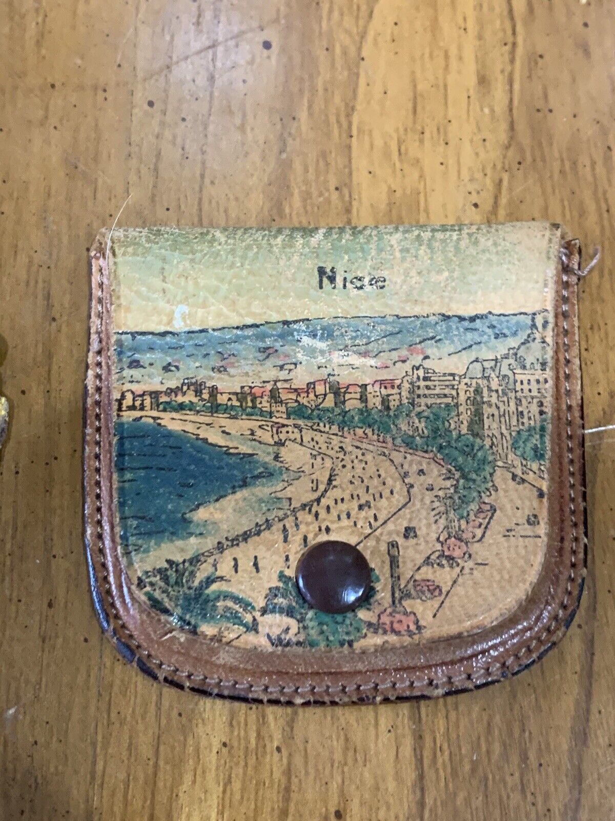 2 Vintage Leather Souvenir Change Pouches - image 2