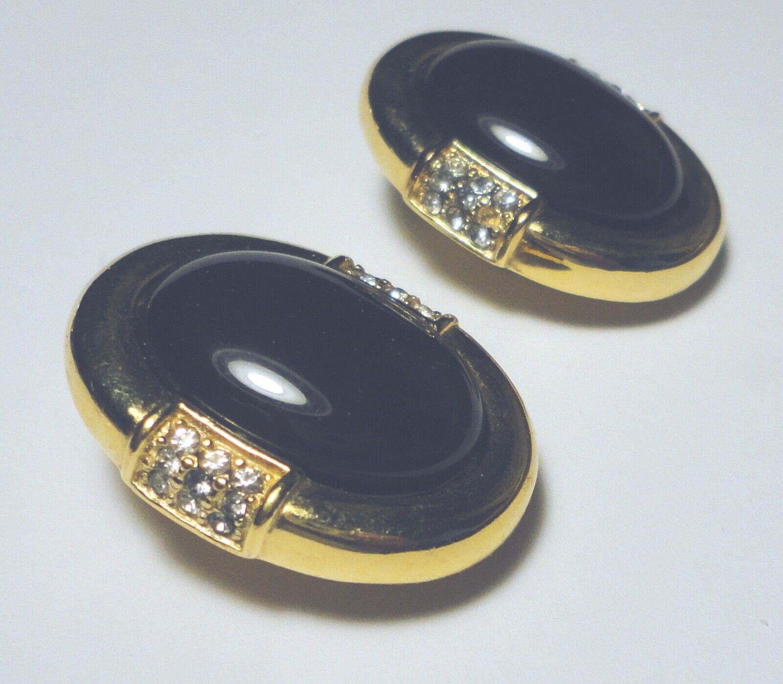 LARGE Vintage GIVENCHY PARIS Faux BLACK ONYX Oval… - image 3