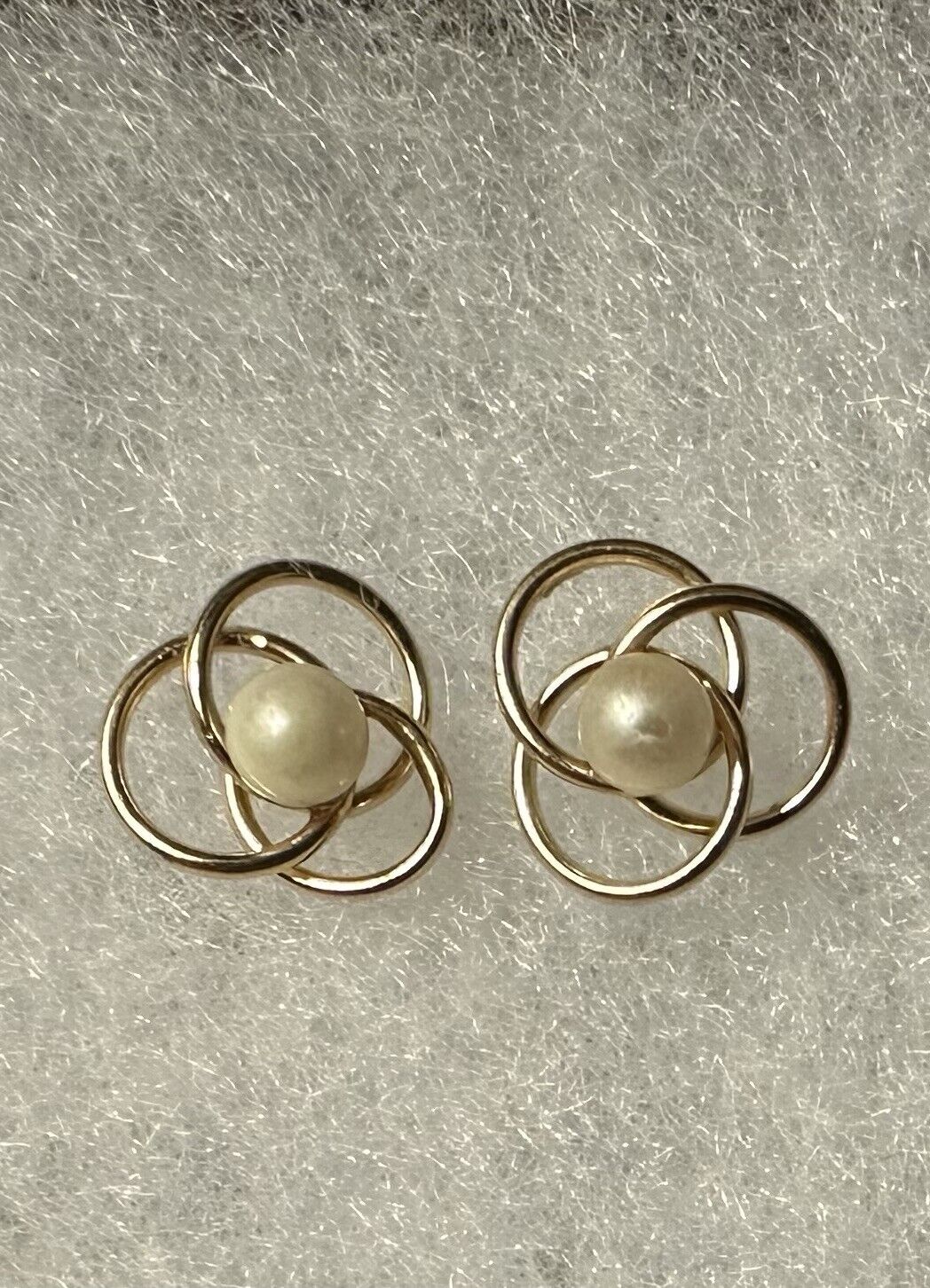 14k Yellow Gold & Genuine Pearl Earrings - image 3