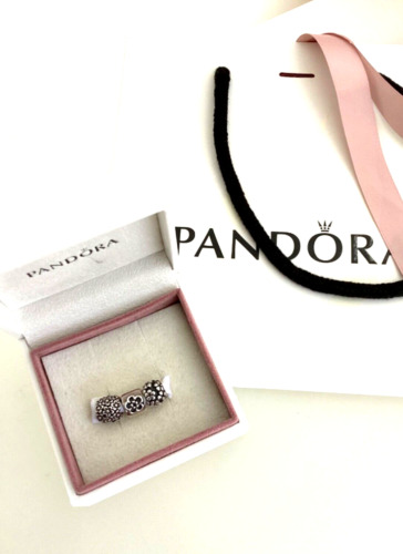 Genuine Pandora Silver Flower charms x 3 Box and … - image 1