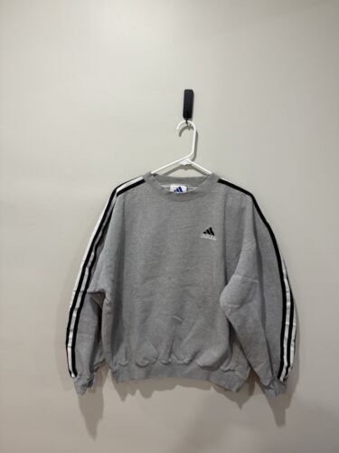 Vintage Y2K Men's Adidas Grey Oversized Boxy Swea… - image 1