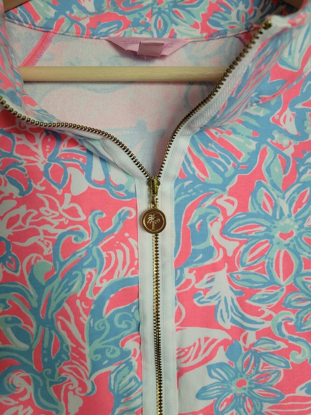 Lilly Pulitzer Skipper Popover Sz S Pink Sun Ray … - image 2