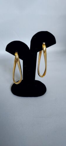 14K Italian yellow gold earrings twisted design