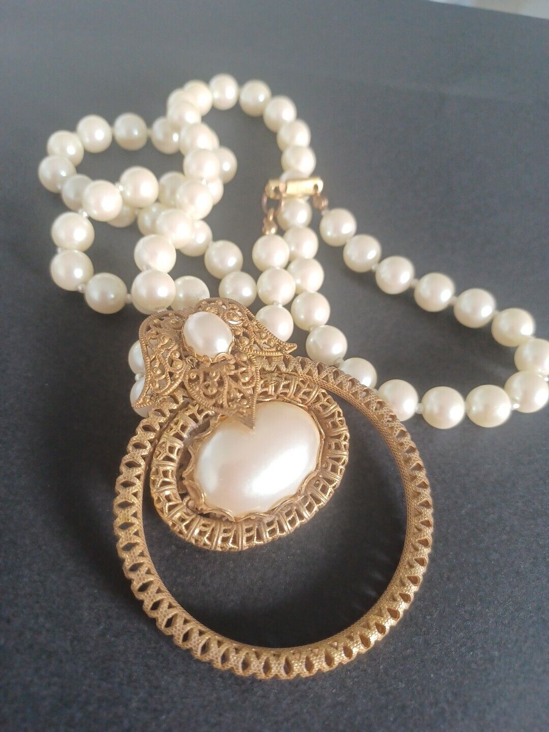 Vtg. Miriam Haskell Double-Strand Faux Pearl Neck… - image 1