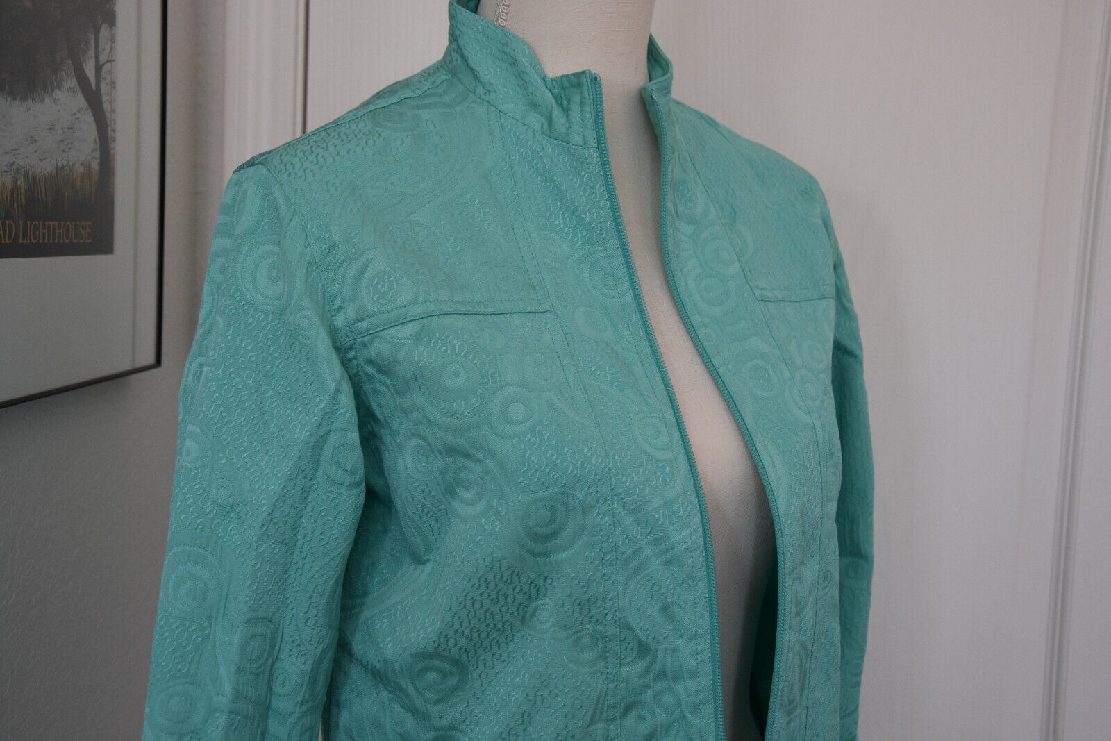 Coldwater Creek Turquoise Aqua Embellished Cotton… - image 10