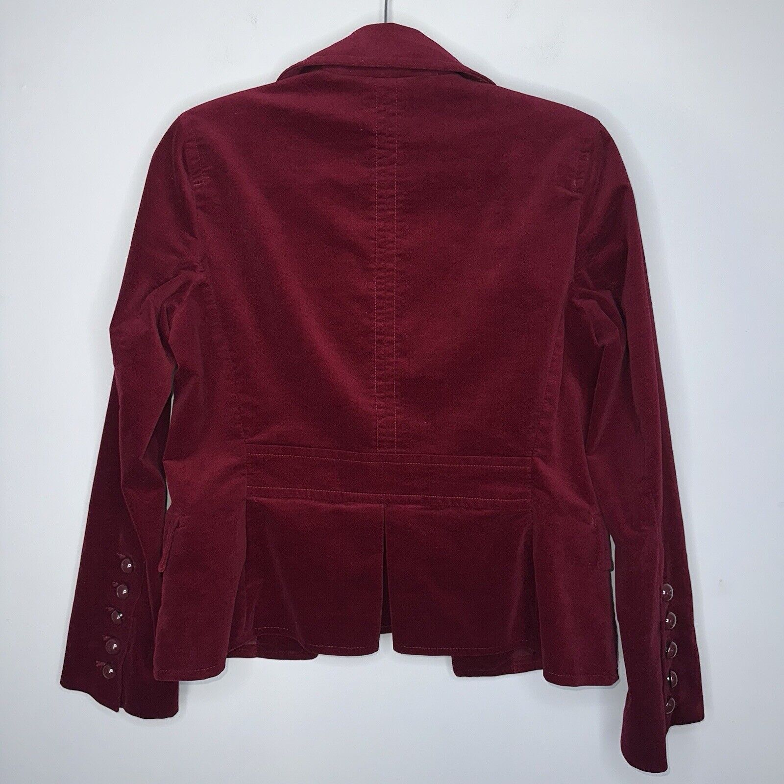 Talbots Women’s Velvet Military Jacket Burgundy M… - image 3