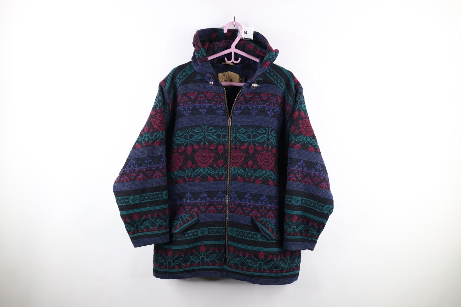 Vintage 90s Woolrich Womens XL Abstract Wool Flow… - image 1