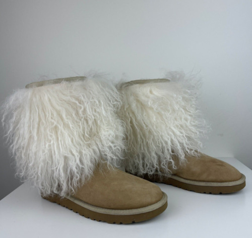 UGG Australia Beige Tan Long Mongolian Sheepskin … - image 1