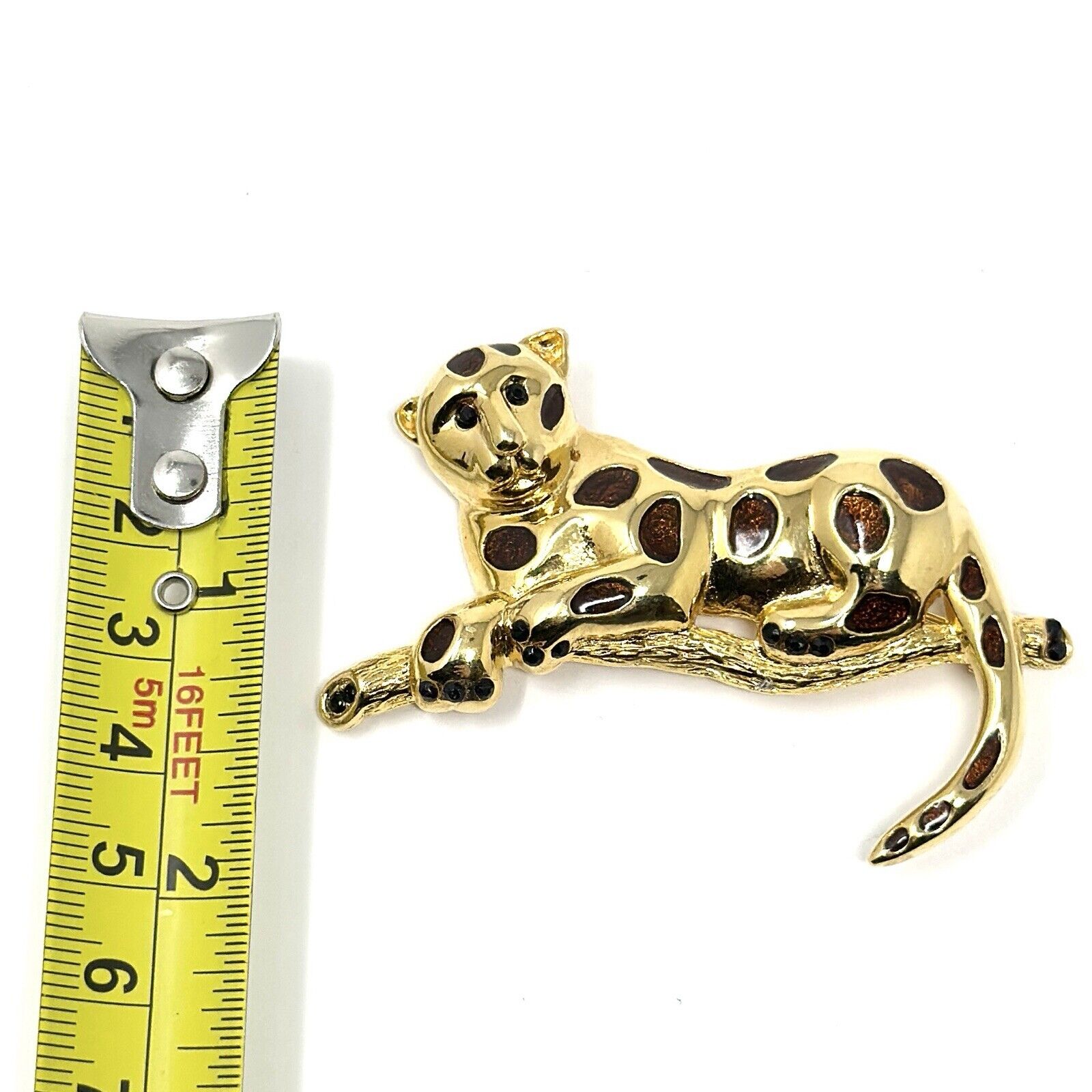 Vintage Premier Designs Gold Tone Leopard Brown E… - image 7