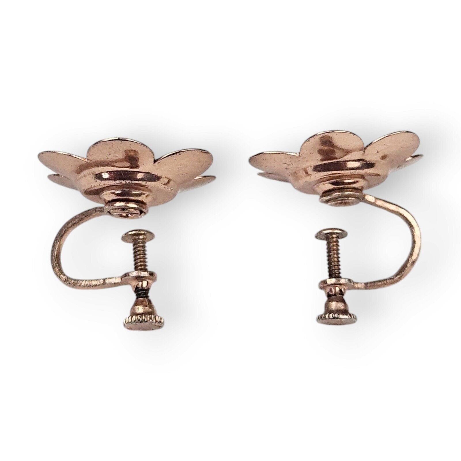 Sterling Flower Earrings Rose Gold Plate 925 Silv… - image 3