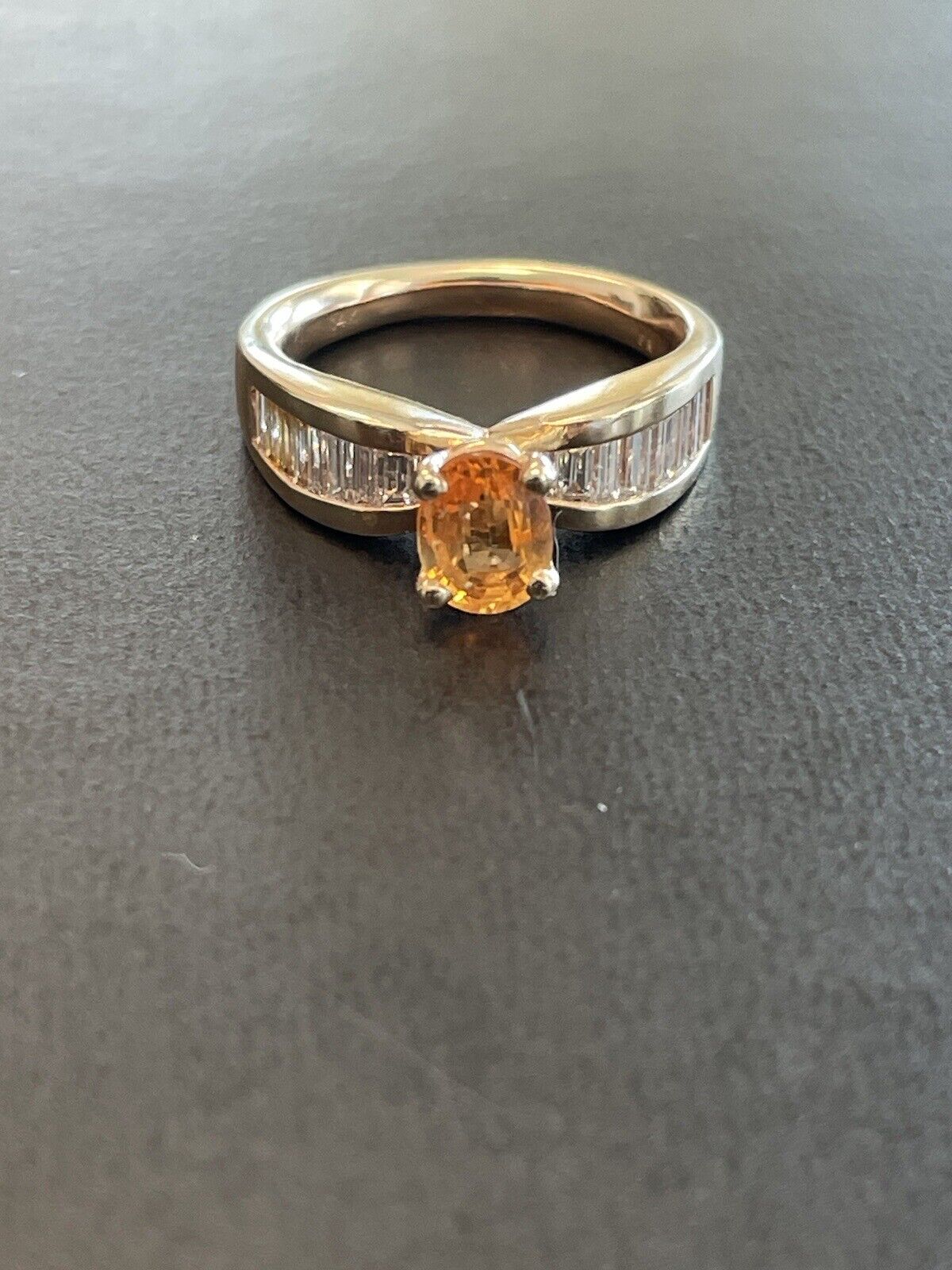 14KT Yellow Gold Yellow Sapphire & Diamond Ring. … - image 4