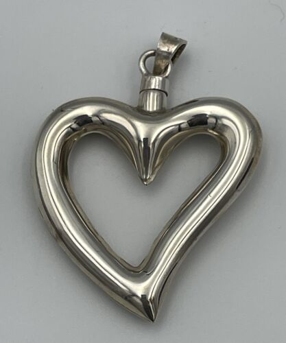 Sterling Silver 925 Heart Perfume Bottle Pendant … - image 1