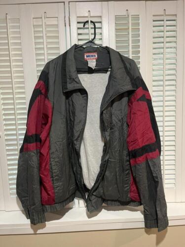 Vintage 1990s red and gray windbreaker - image 1