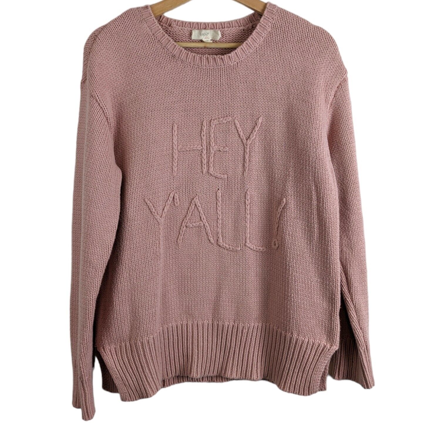 Cupio Hey Y'all Pink Women's Sweater Size Large - image 1