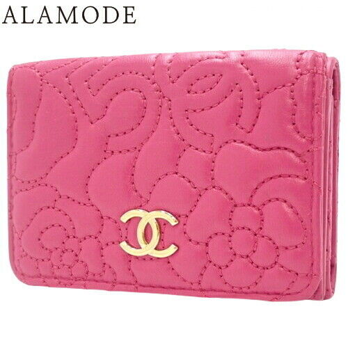 CHANEL Camellia Embossed Small Flap Wallet Compac… - image 1