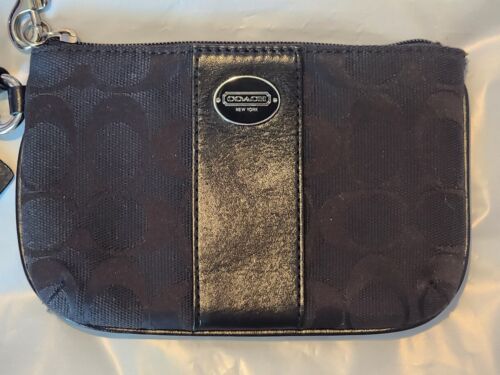 Coach Black Wristlet Signature Authentic - image 1