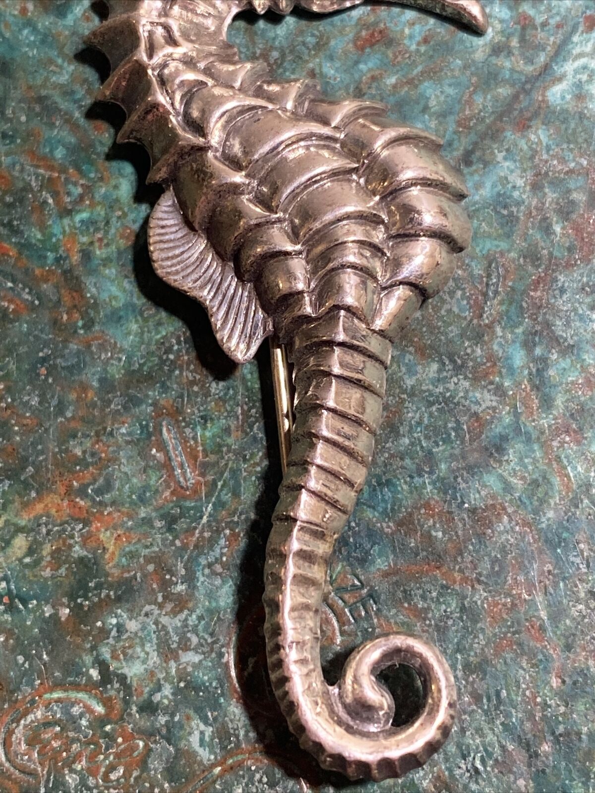 Vintage Beau Sterling Silver  Seahorse Pin Brooch… - image 3