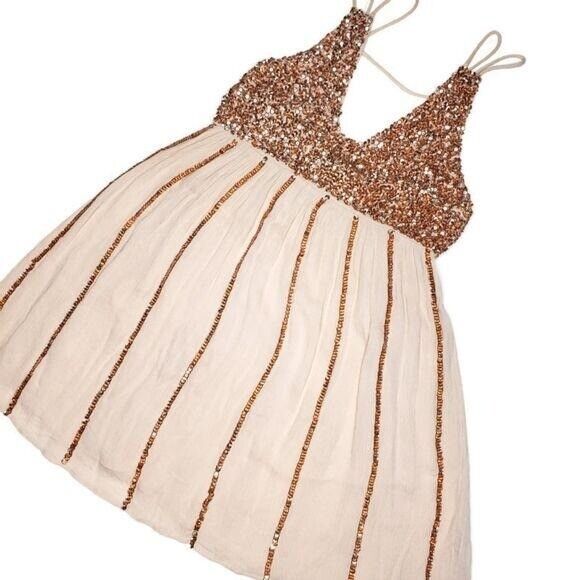 intimately free people rose gold flowy sequin dre… - image 10