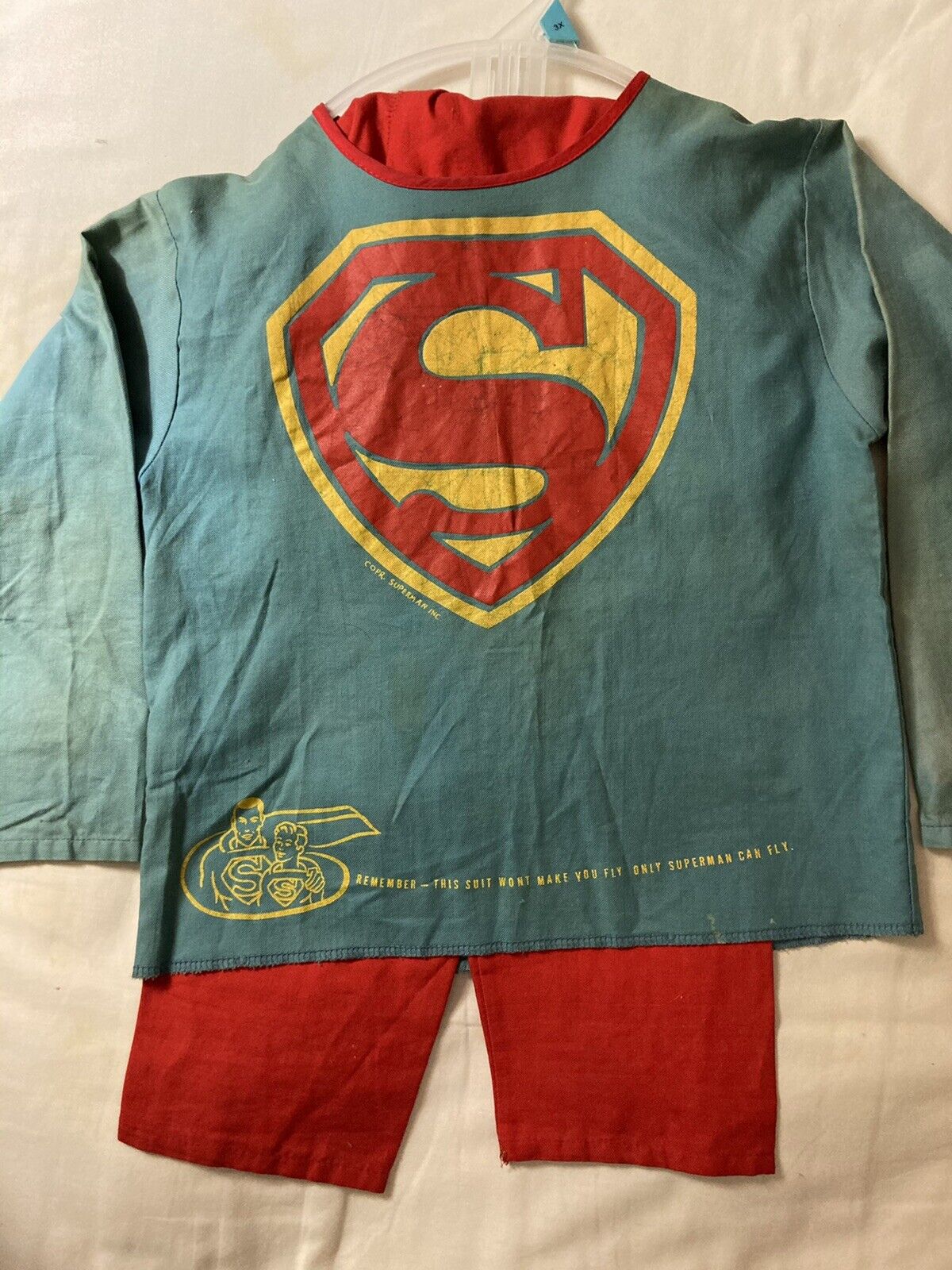 1940s Vtg SUPERMAN-TIM HALLOWEEN COSTUME! ULTRA R… - image 1