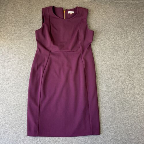 Calvin Klein Sheath Dress Womens 16 Purple Sleeve… - image 1