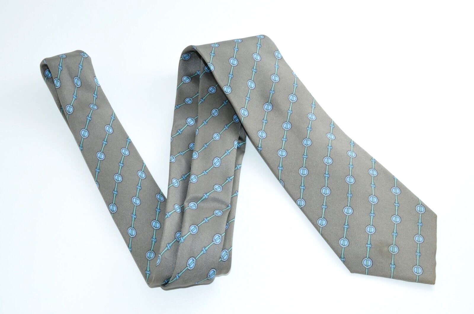 Hermes Tie Regular Whole Pattern 7061 TA Gray Soi… - image 2