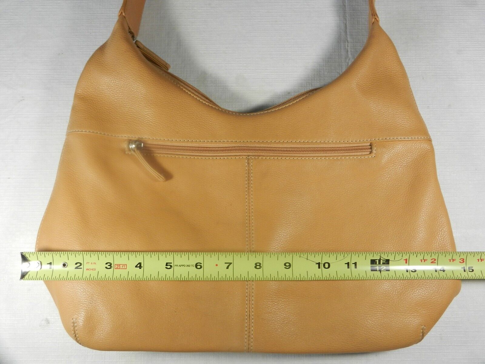 Tignanello Camel Tan Pebbled Leather Hobo Top-Zip… - image 7