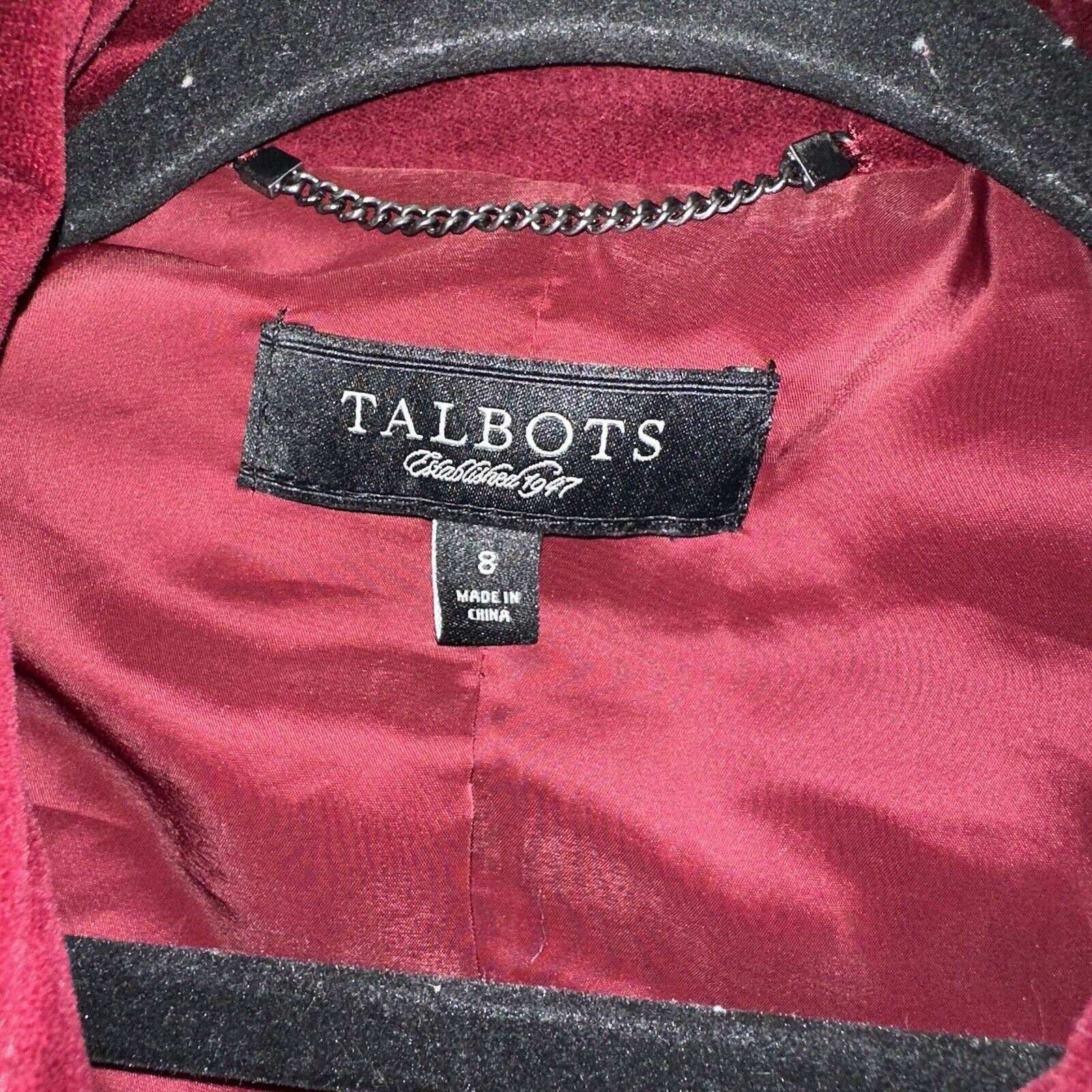 Talbots Women’s Velvet Military Jacket Burgundy M… - image 4