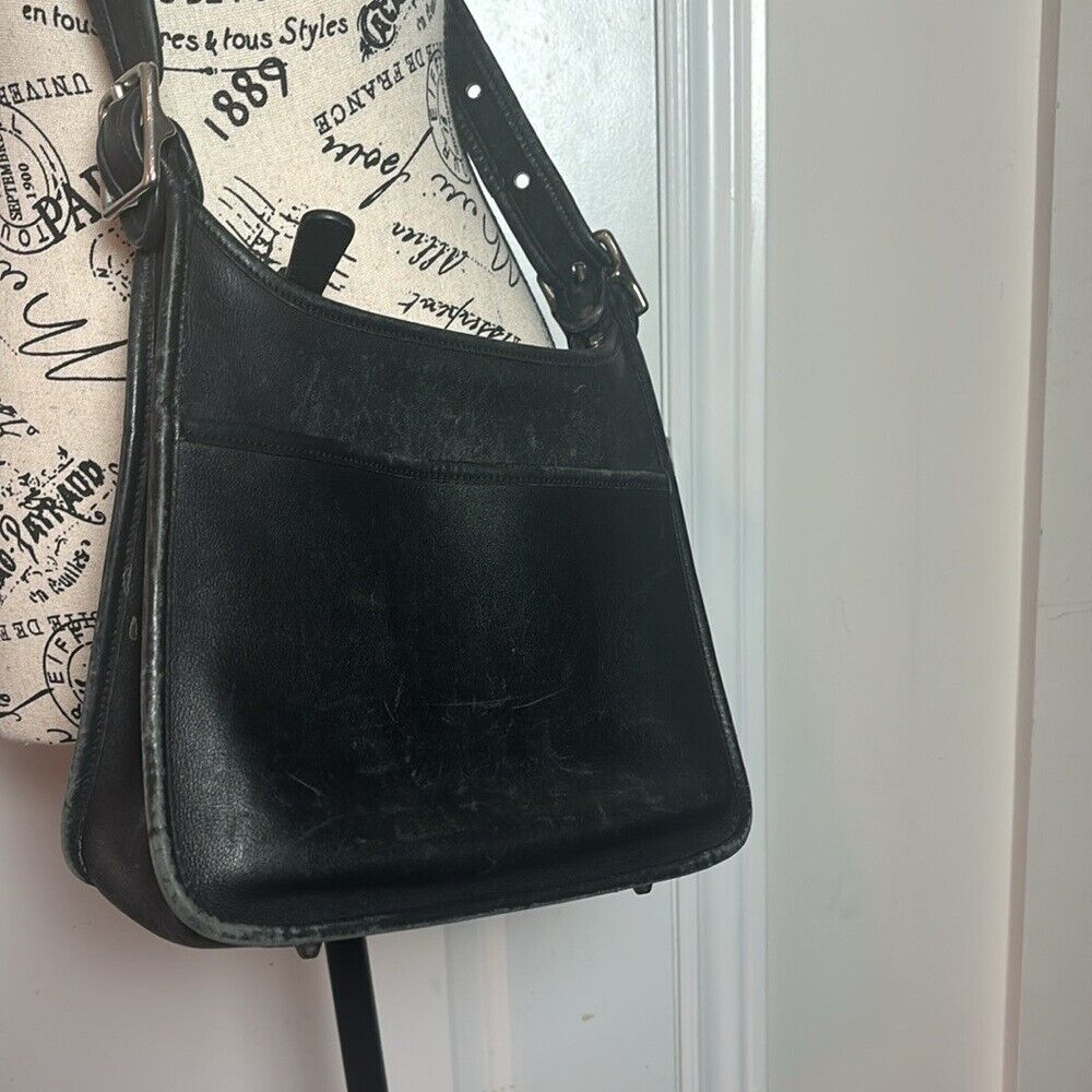 Vintage Coach Black Leather Zip Legacy Bag - image 15