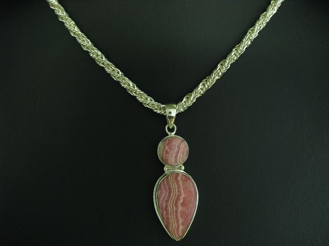 925 Sterling Silver Chain & Pendant With Rose Qua… - image 1