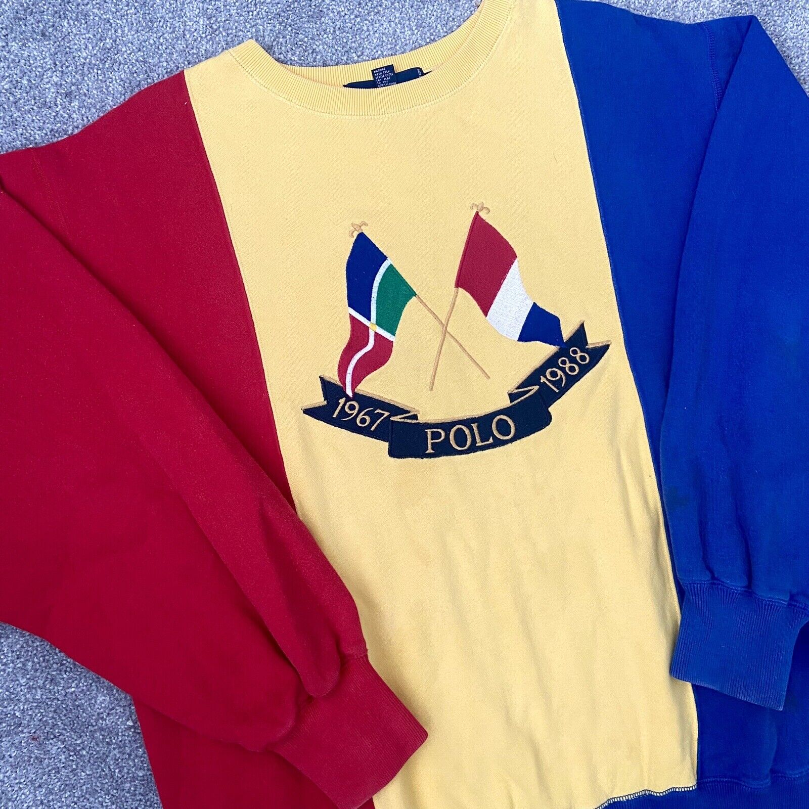 Vintage Polo Ralph Lauren Cross Flags M Colorbloc… - image 2