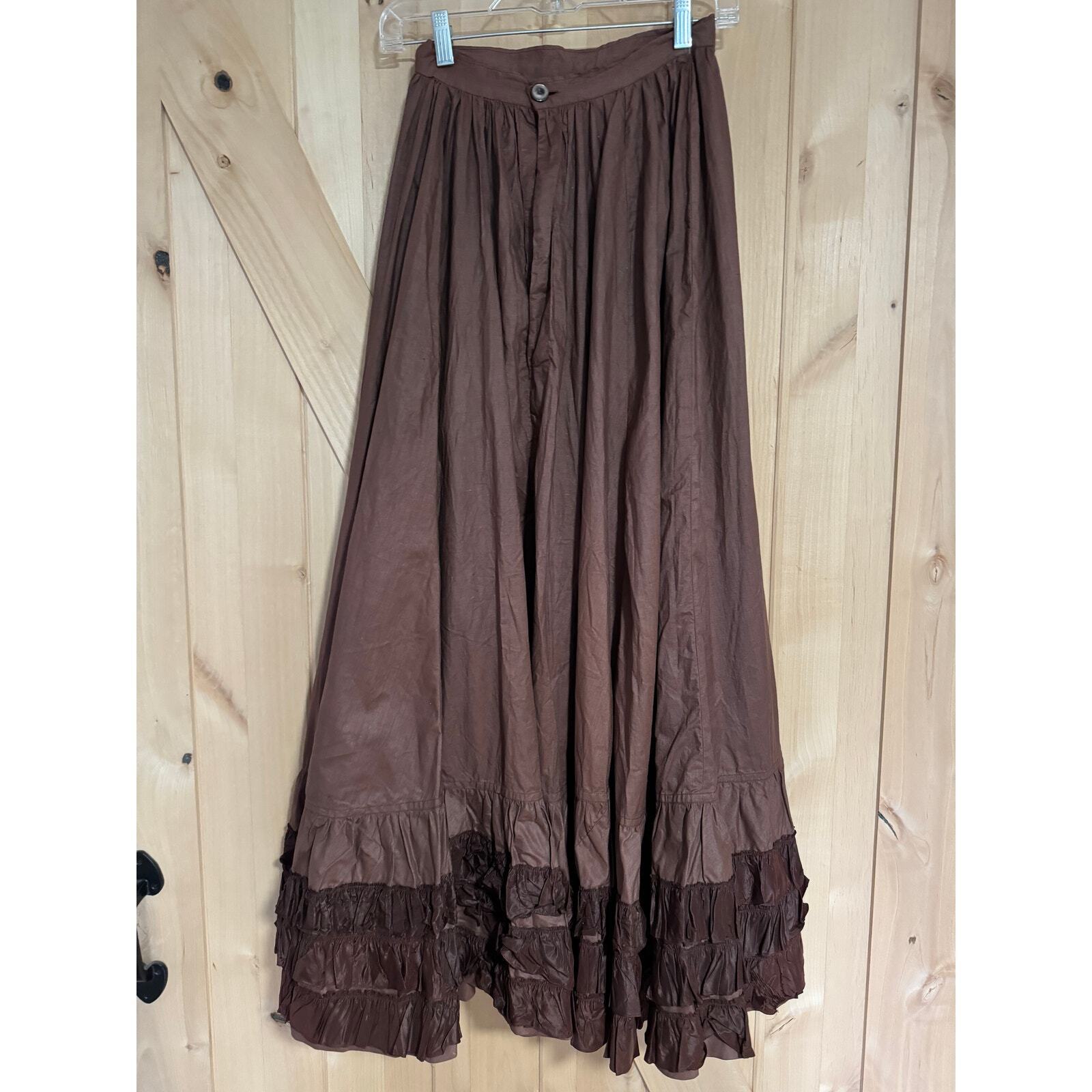 Antique 1800s Victorian Brown Ruffled Petticoat/U… - image 6