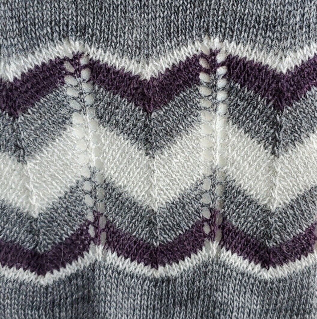 Lineamaglia Wool/Alpaca Blend Chevron Purple And … - image 12