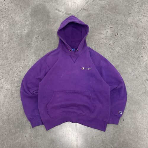 VTG 1980s Champion Faded Purple Hoodie Sweatshirt… - image 1