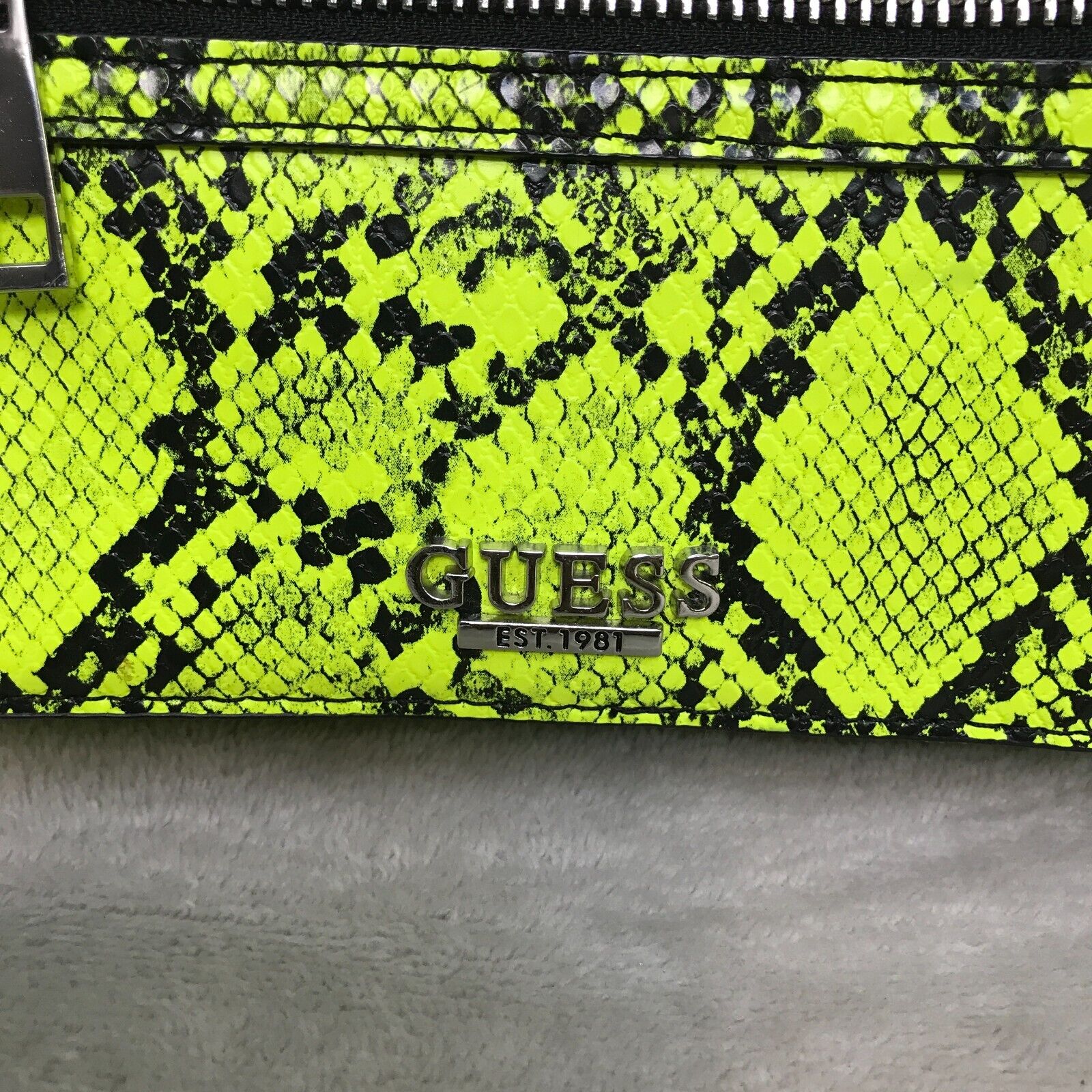 GUESS Women's Green Neon Faux Snake Skin Leather … - image 4