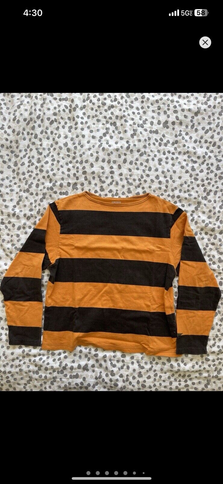 Kapital Orange Black Strippped Long Sleeve Sz3 - image 1