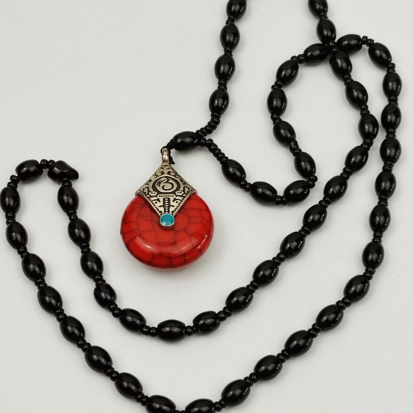 Vintage Black Onyx Necklace , free shipping - image 3