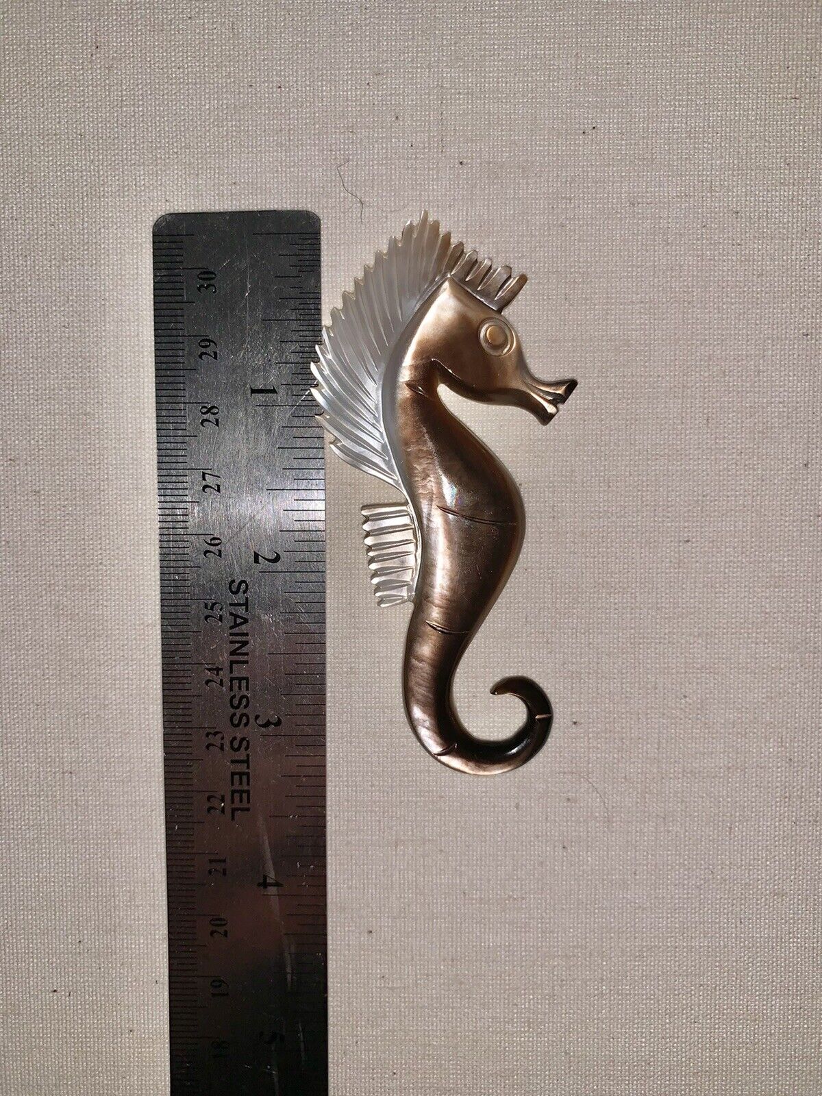 Vintage French Art Deco Seahorse Signed Depose Mo… - image 4