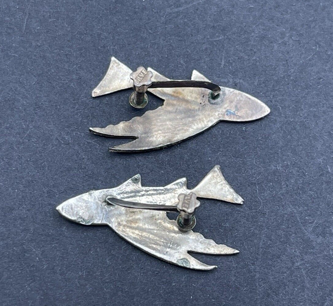 Antique Sterling Silver Gold Plated Flying Fish S… - image 4