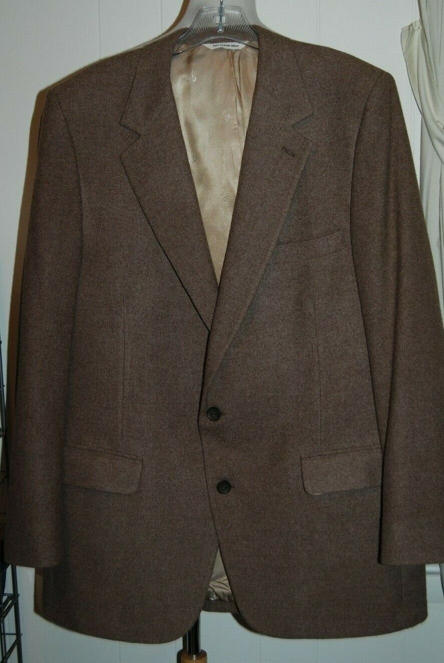 Vintage Mens Countess Mara 100% CASHMERE Tan 2 Bu… - image 2