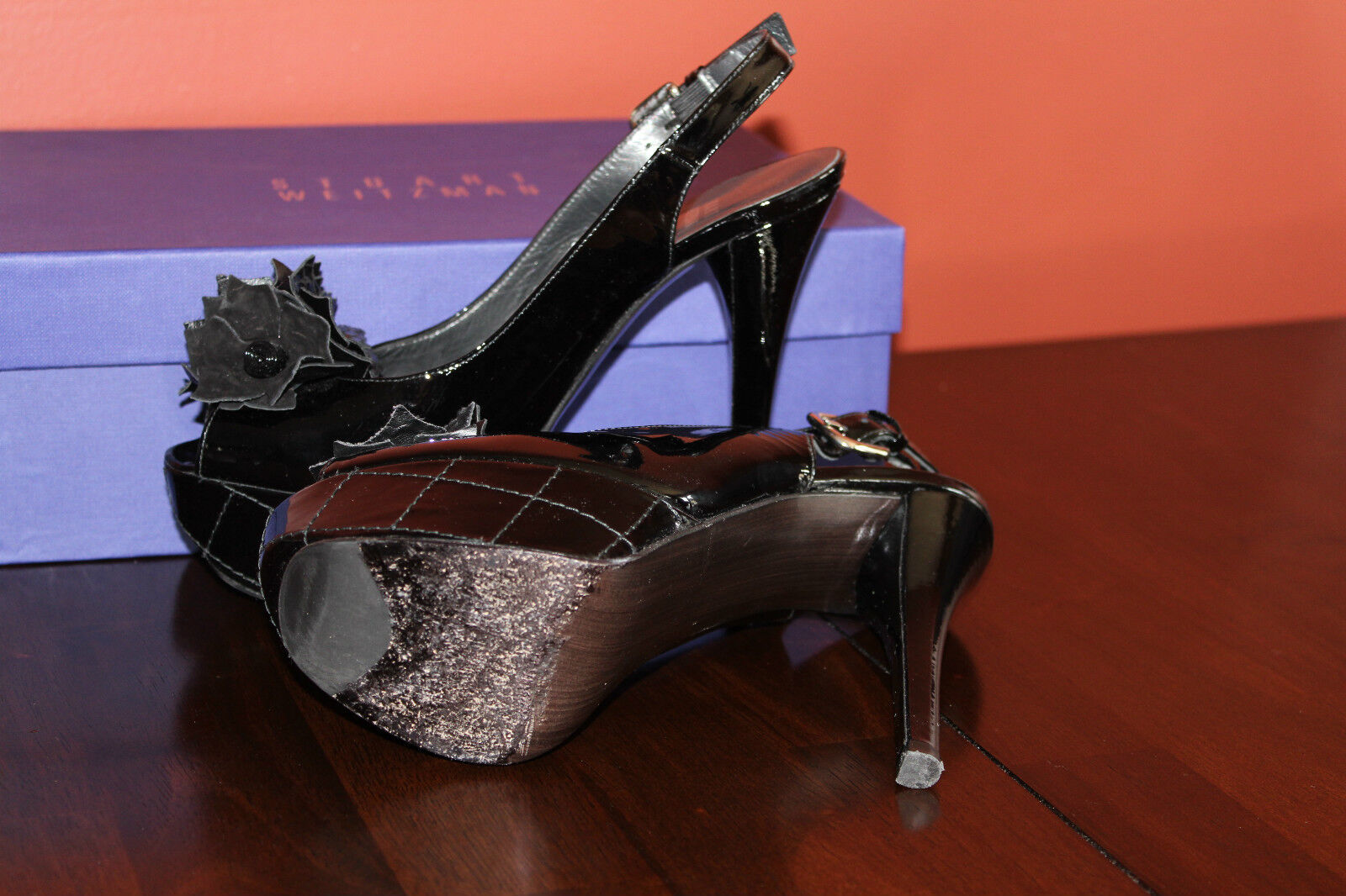 STUART WEITZMAN KIMBOW BLACK PATENT #6.5 $375 - image 5