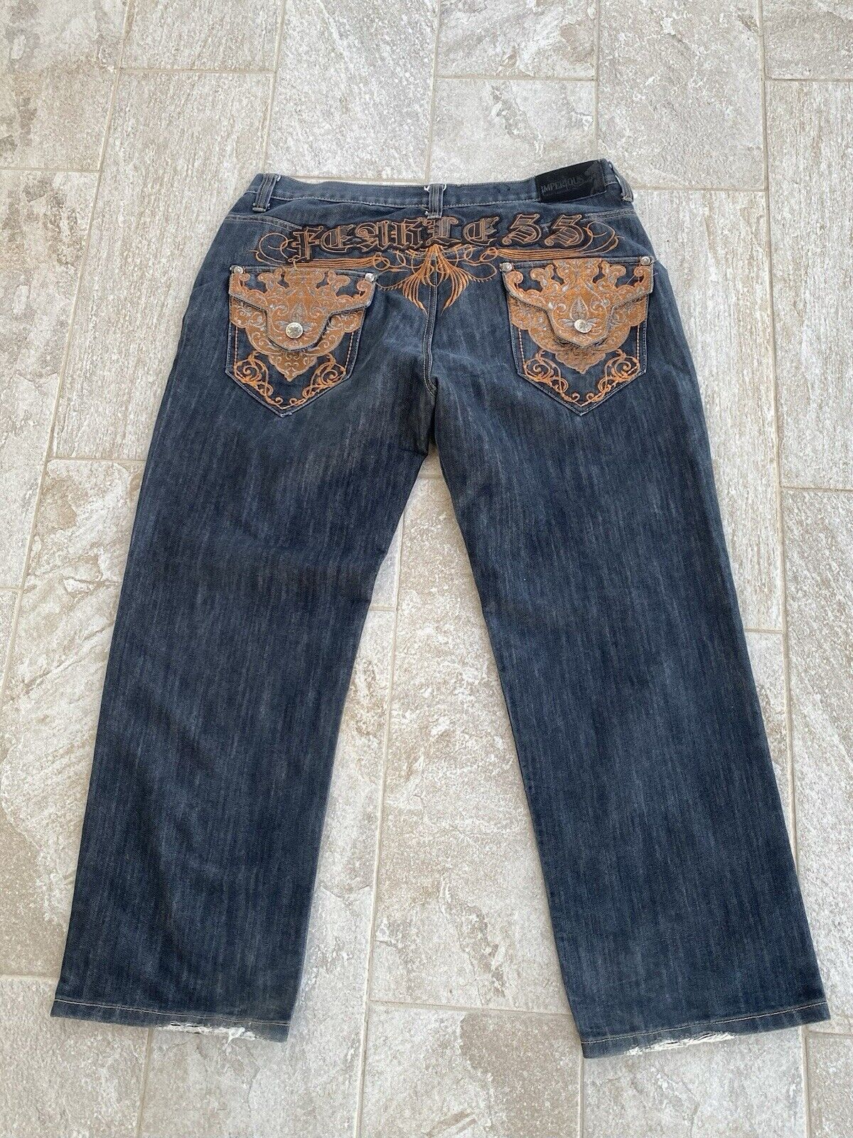 Y2k Affliction Type Denim Jeans Size: 40 X 32 - image 3