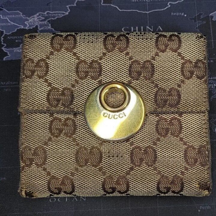 Authentic Vintage GUCCI bifold button lock wallet… - image 5