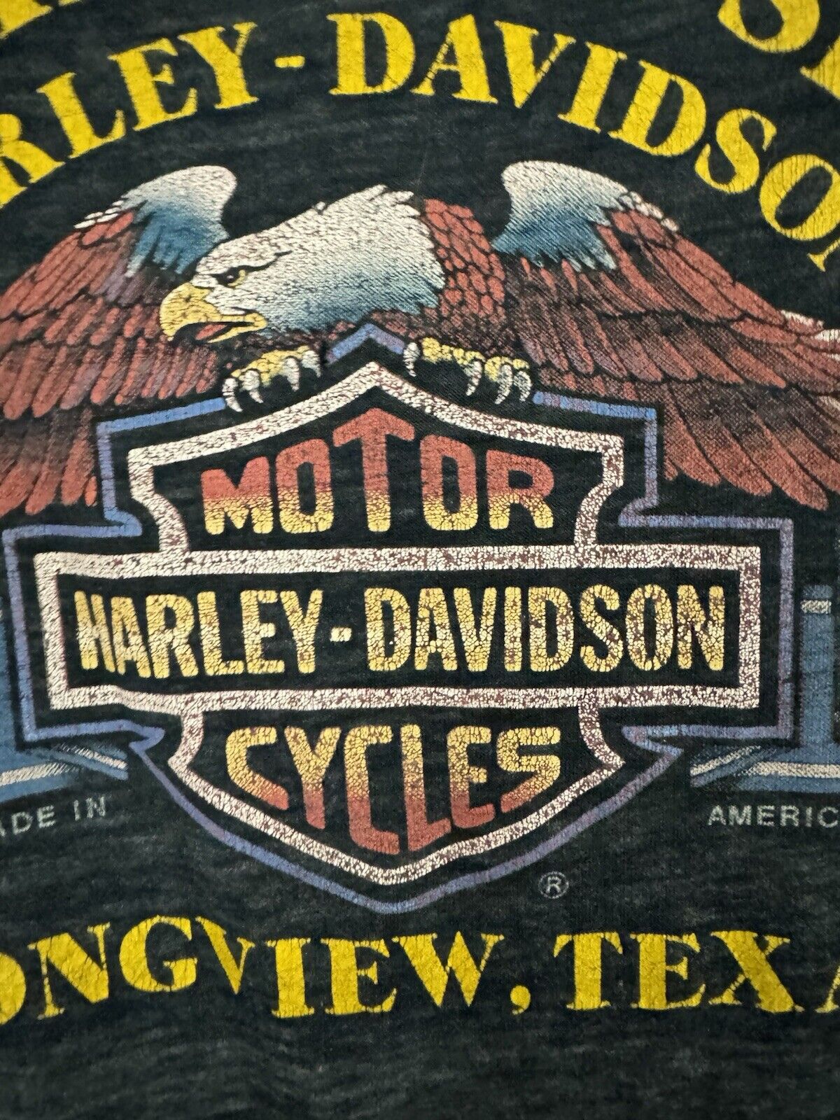 Vintage Harley Davidson Motorcycle DISTRESSED T-s… - image 8